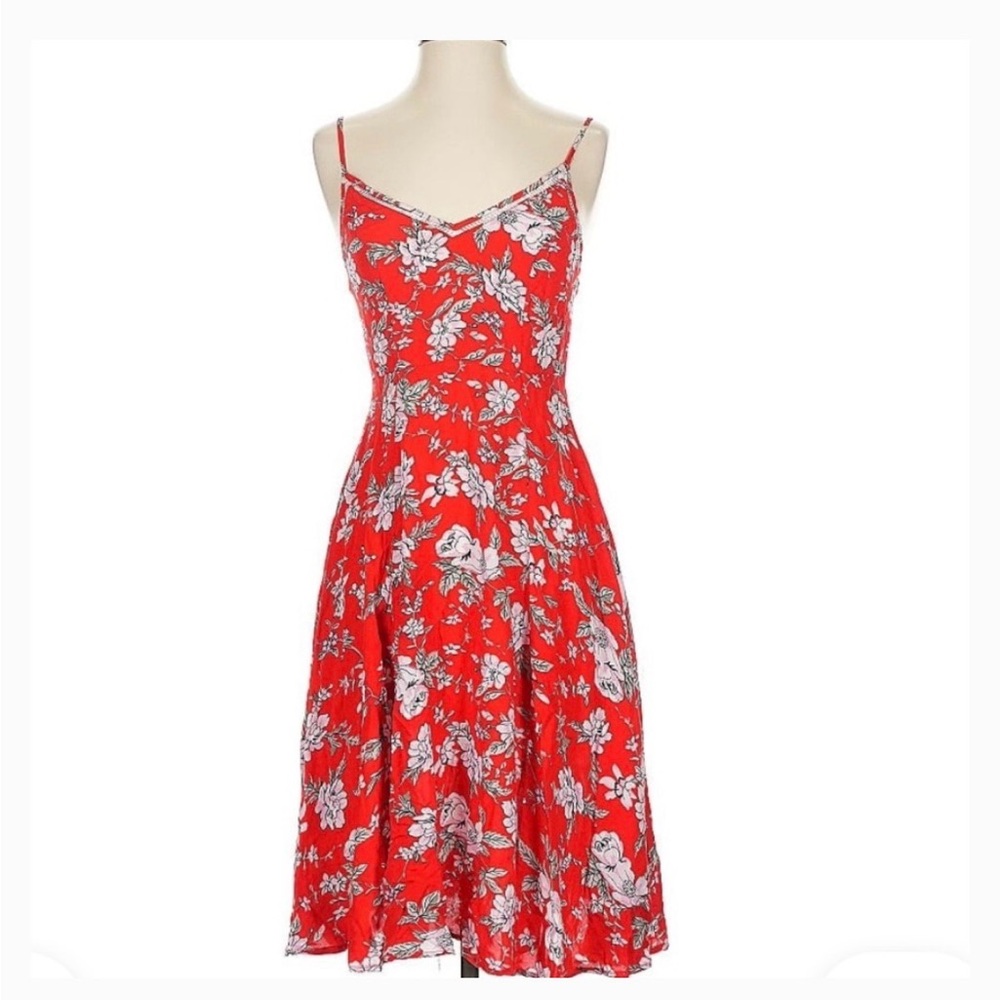 Floral Red Spaghetti-Strap Maxi Dress - Picture 3 of 7